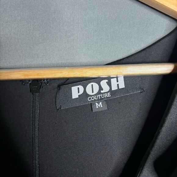 Posh Couture Ruffle Mermaid Gown Black Size M NWT - Picture 9 of 10